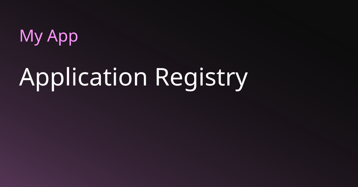 Application Registry | Margo Documentation