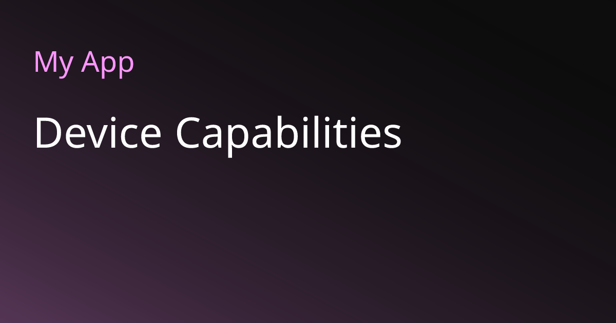 Device Capabilities | Margo Documentation